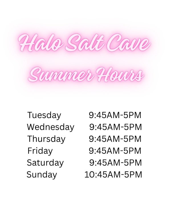 Halo Salt Cave Summer Hours